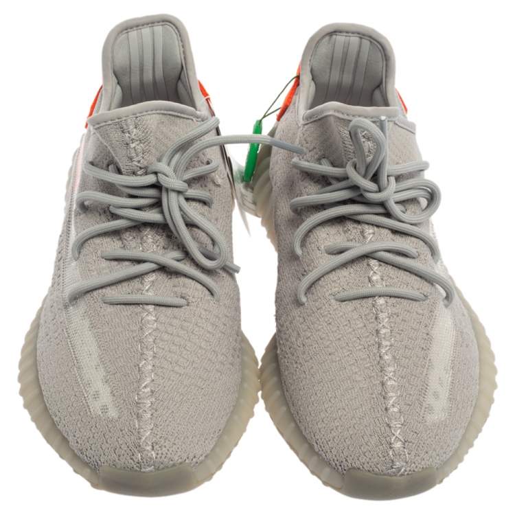Yeezy x Adidas Grey Cotton Knit Boost 350 V2 Tail Light Sneakers Size 42