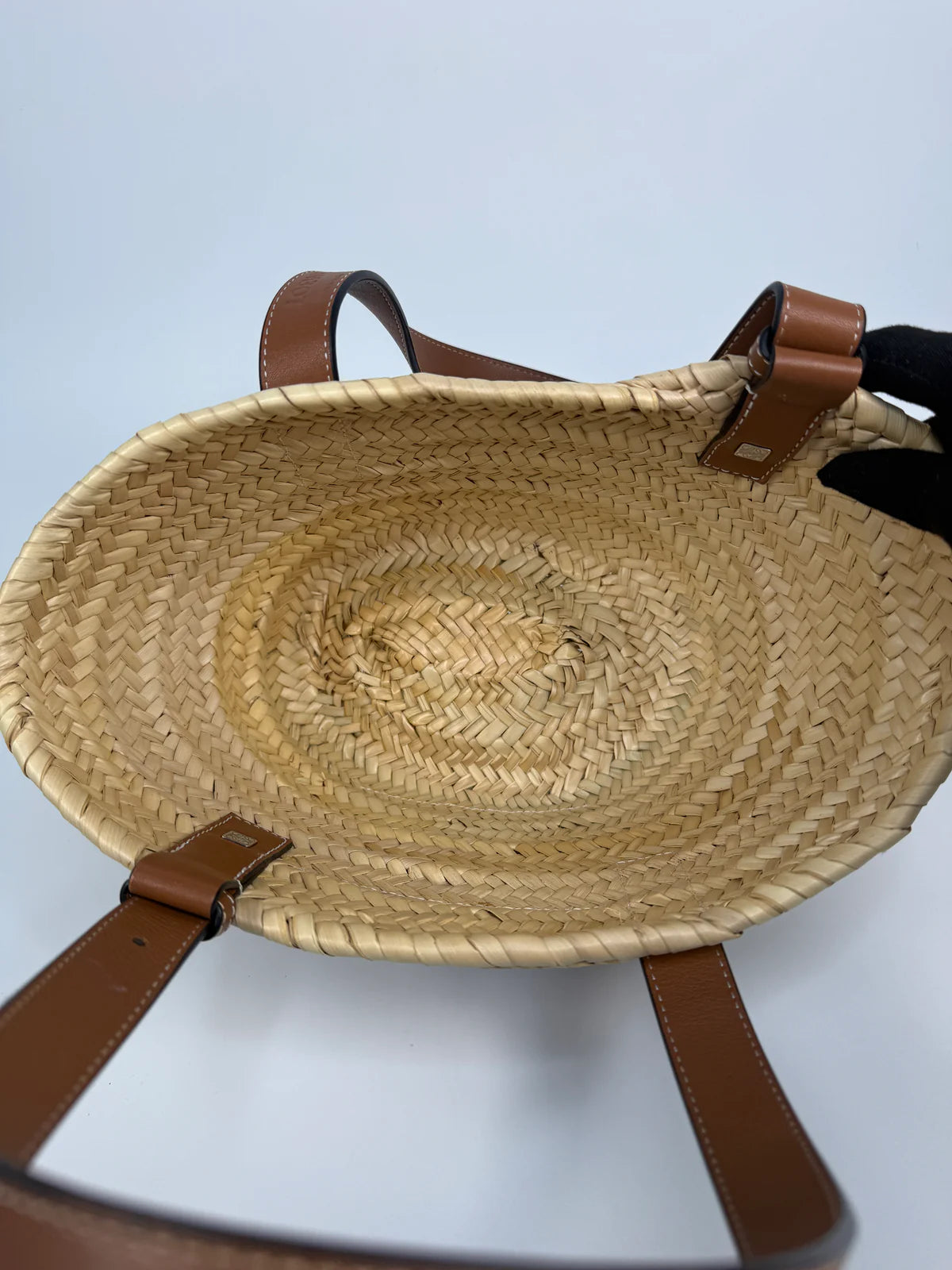 LOEWE WOVEN RAFFIA MINI BASKET BAG