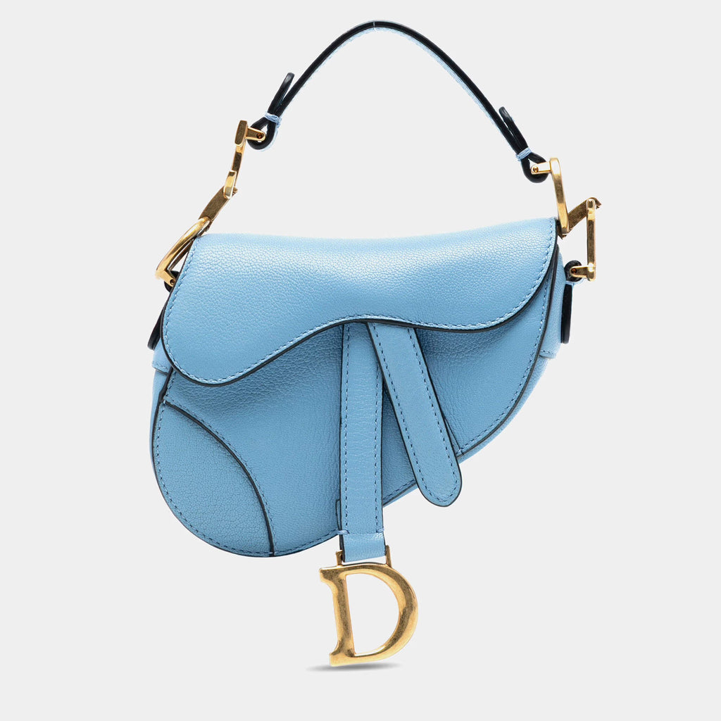 Dior Blue Micro Goatskin Saddle Bag