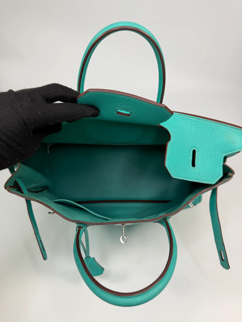 HERMÈS BIRKIN 40 IN BLEU LAGOON TOGO LEATHER WITH PALLADIUM HARDWARE