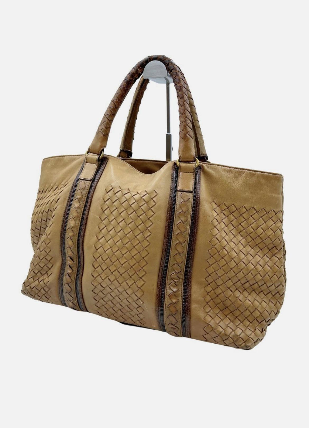 Bottega Veneta Intrecciato Leather Tote Bag Brown