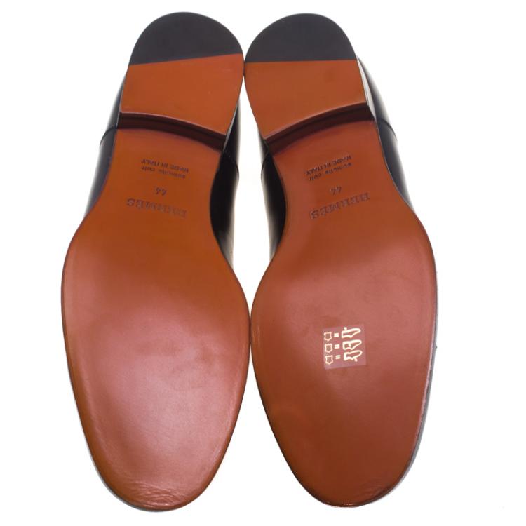 Hermes Black Leather Napoli Derby Size 44