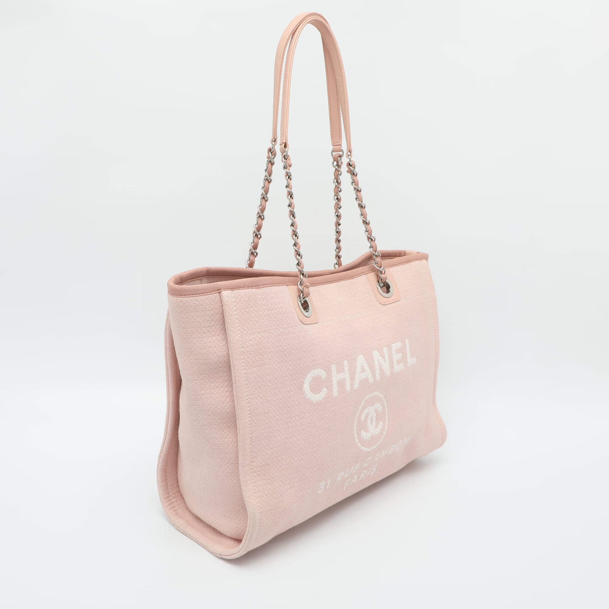 Chanel Deauville Medium Pink Canvas Tote