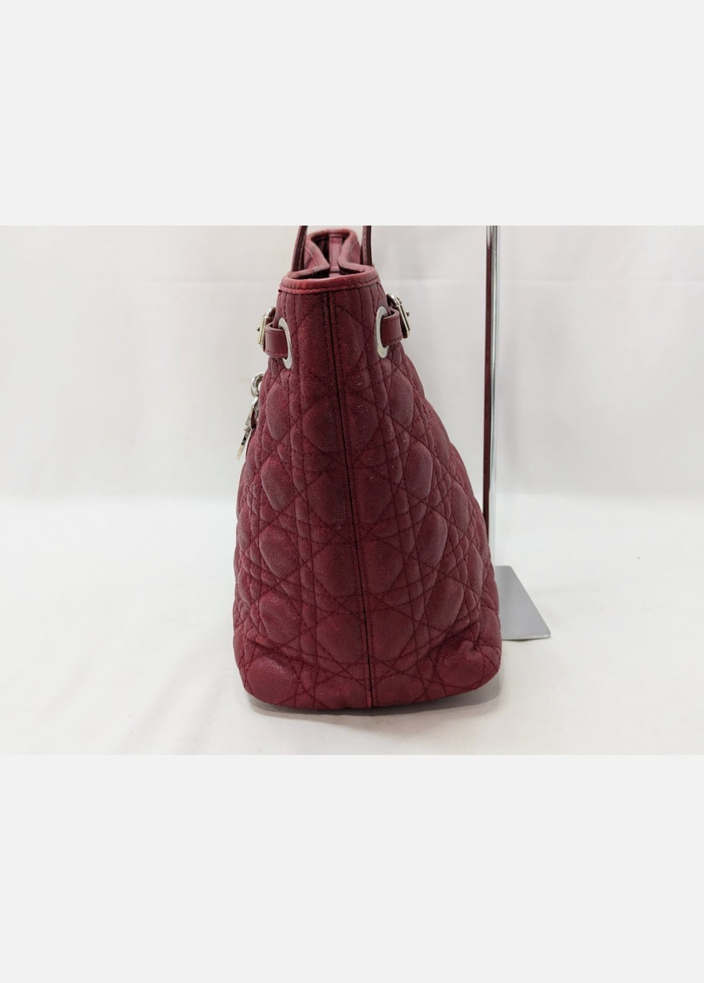 Christian Dior Cannage Panarea Leather Tote Bag Red