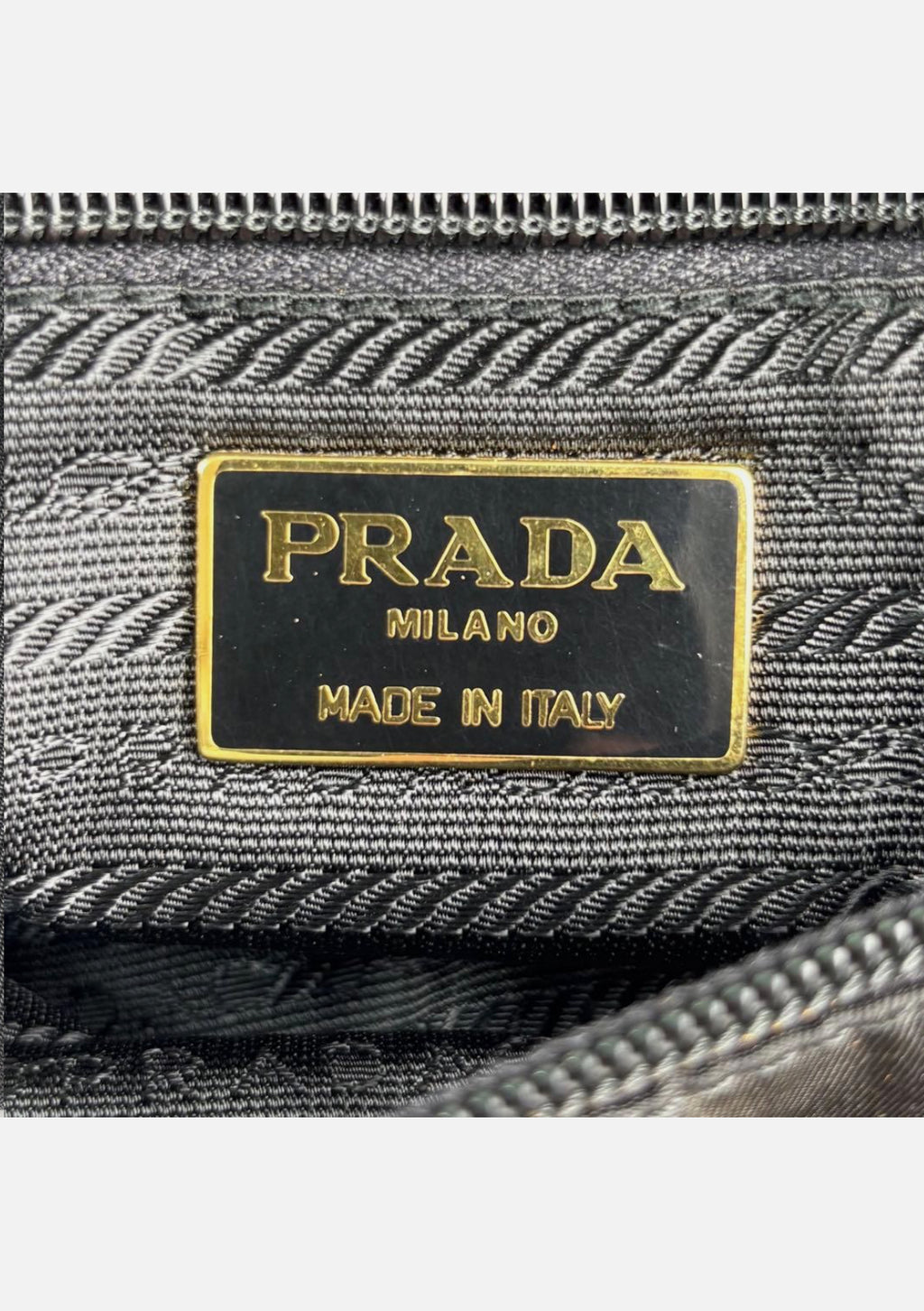 Prada Triangle Hobo Shoulder Bag Nylon Leather Black