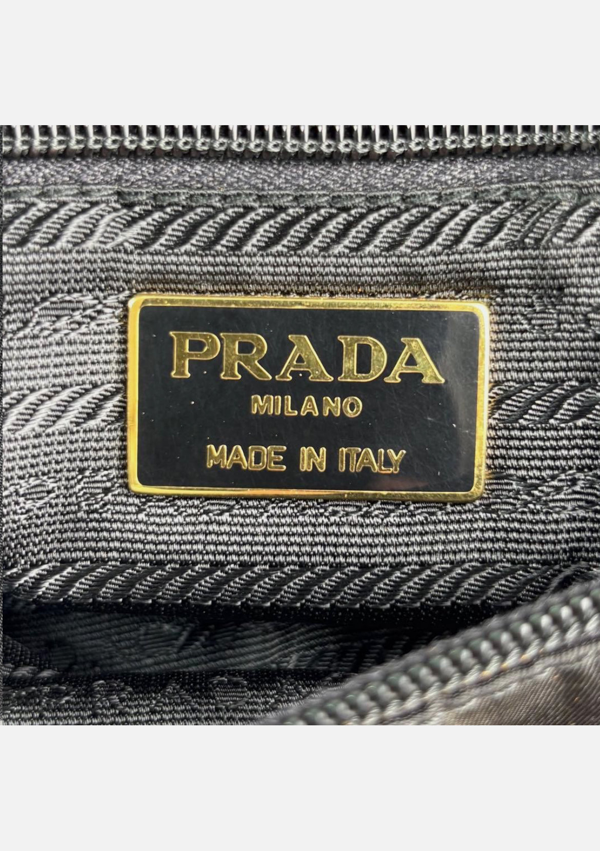 Prada Triangle Hobo Shoulder Bag Nylon Leather Black