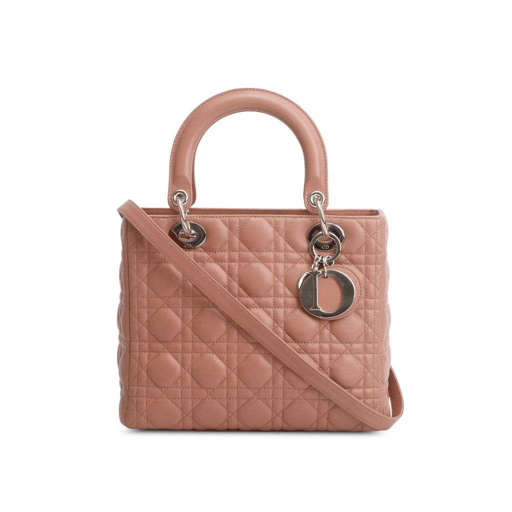 Christian Dior Pink Cannage Lambskin Leather Medium Lady Dior Bag
