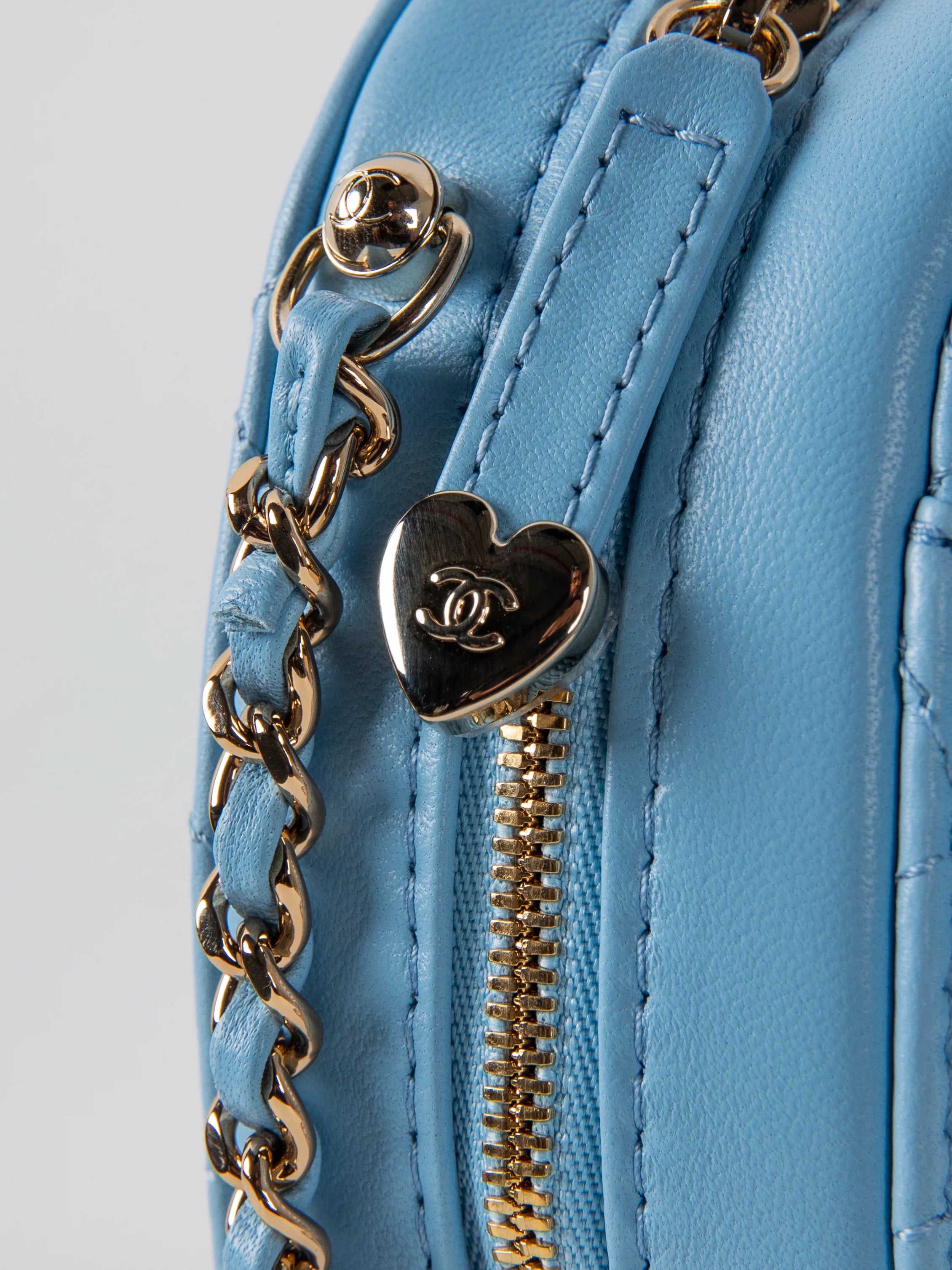 Chanel Light Blue Heart Bag in Large Size