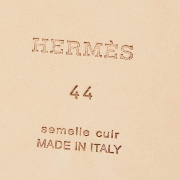 Hermes White Leather Oran Flat Sandals Size 44