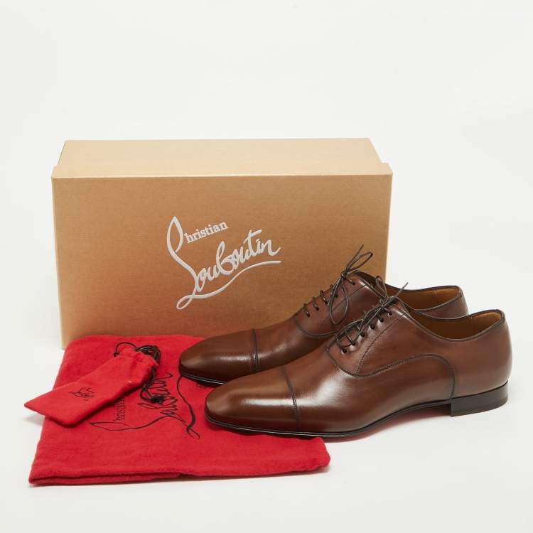 Christian Louboutin Brown Leather Surcity Oxfords Size 43.5