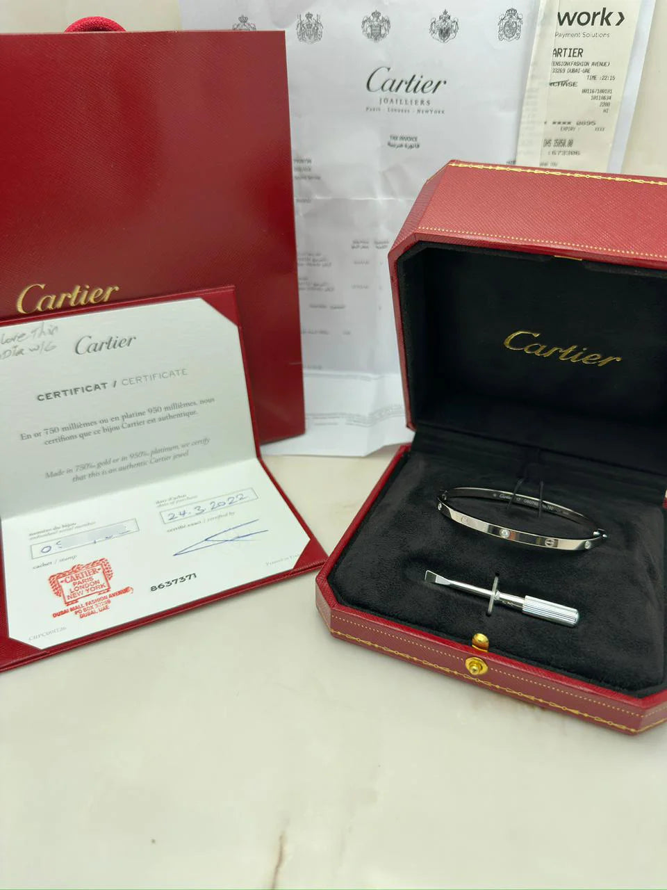 Cartier Love 6 Diamonds Bracelet Size 17