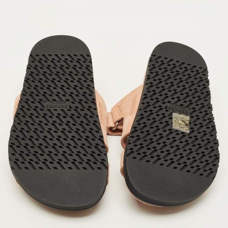 Hermes Chypre Size 36 Beige Suede Flat Sandals