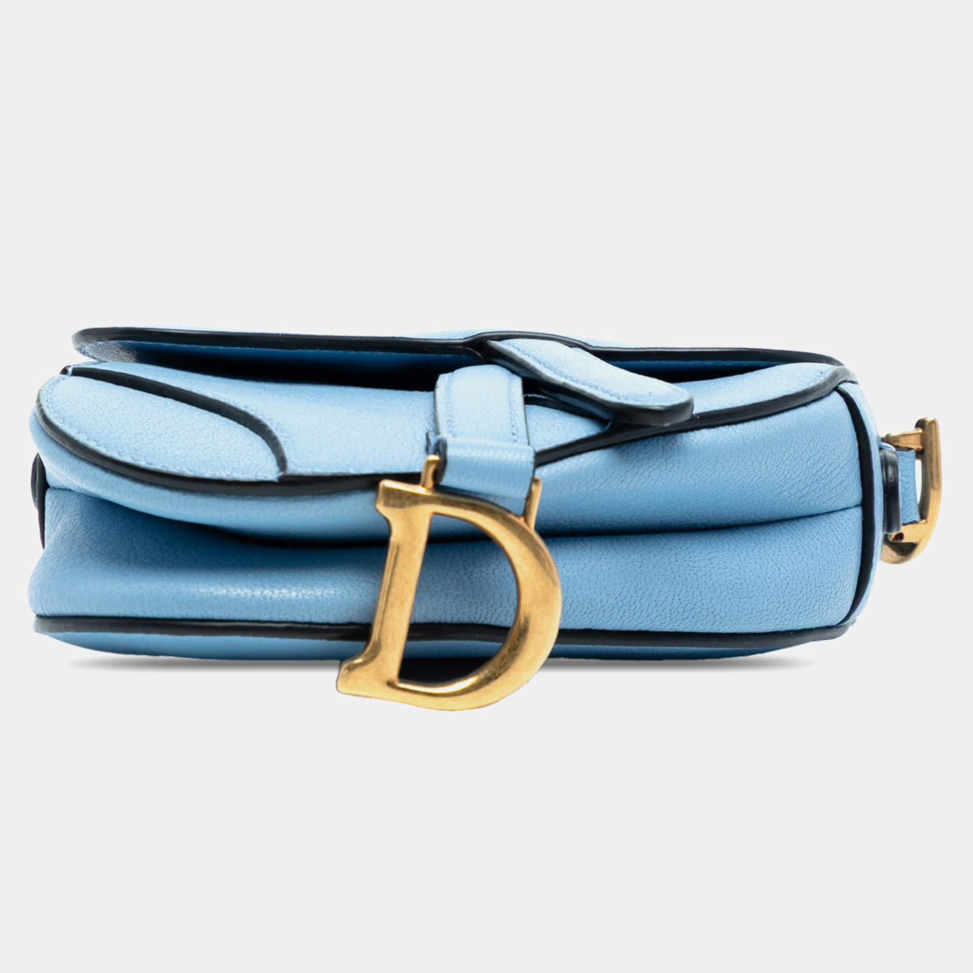 Dior Blue Micro Goatskin Saddle Bag