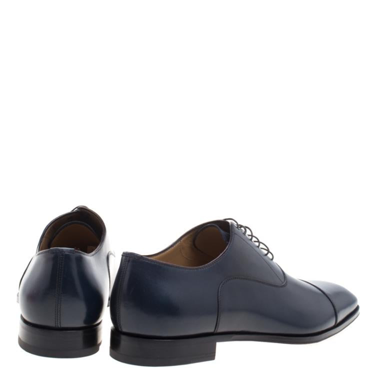Christian Louboutin Oxford Blue Leather Greggo Lace Up Oxfords Size 43