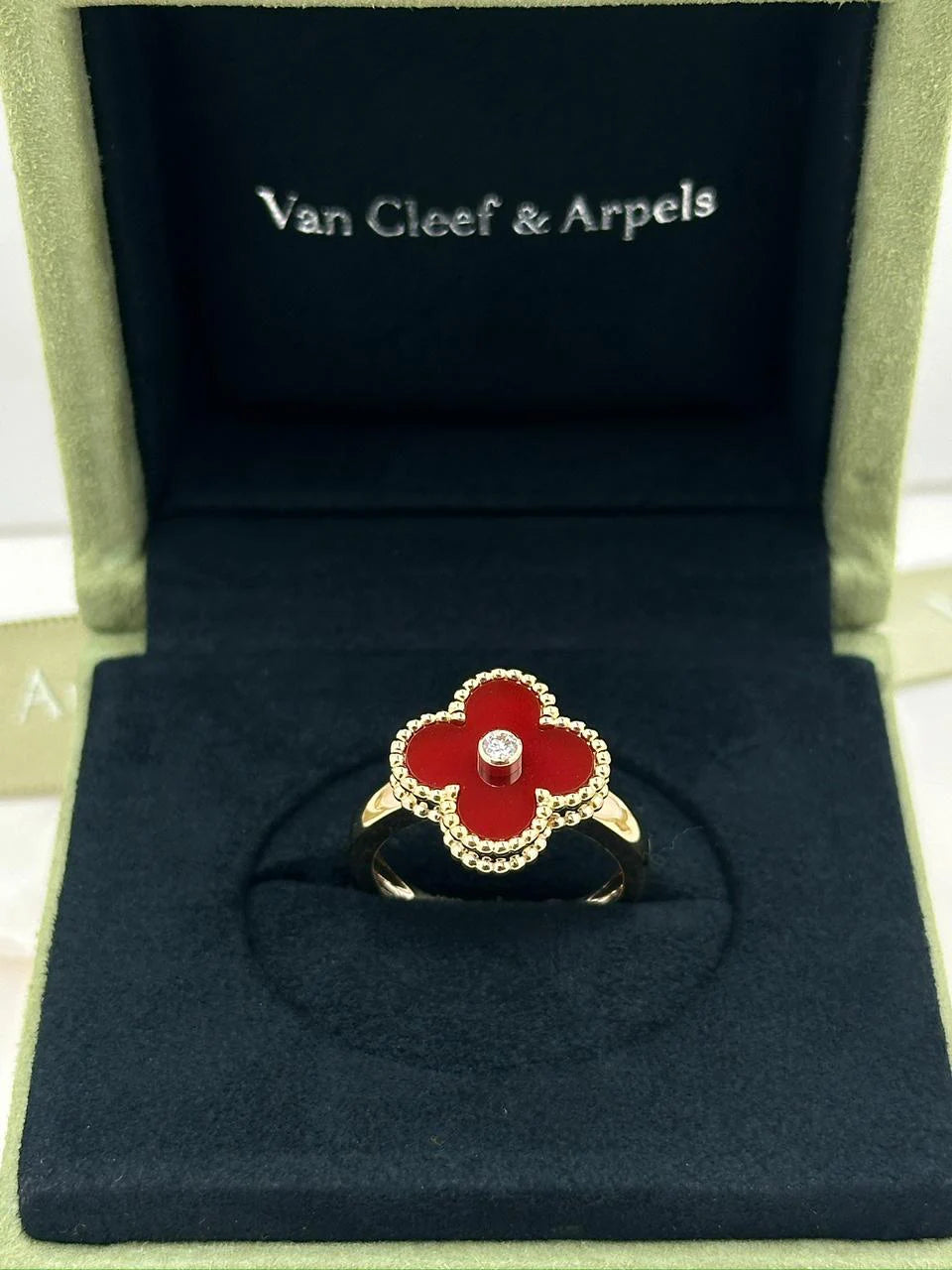 Van Cleef And Arpels Vintage Alhambra Ring Size 55