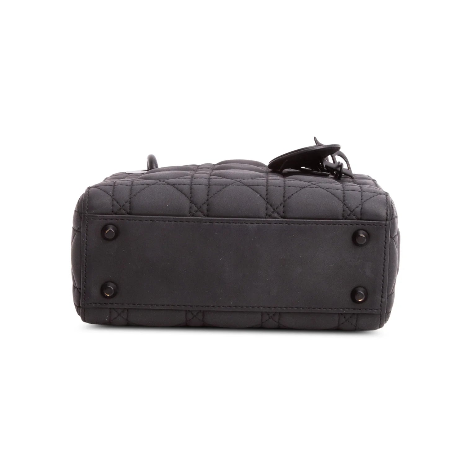 Christian Dior 2020 Black Ultra Matte Calfskin Cannage Mini Lady Dior
