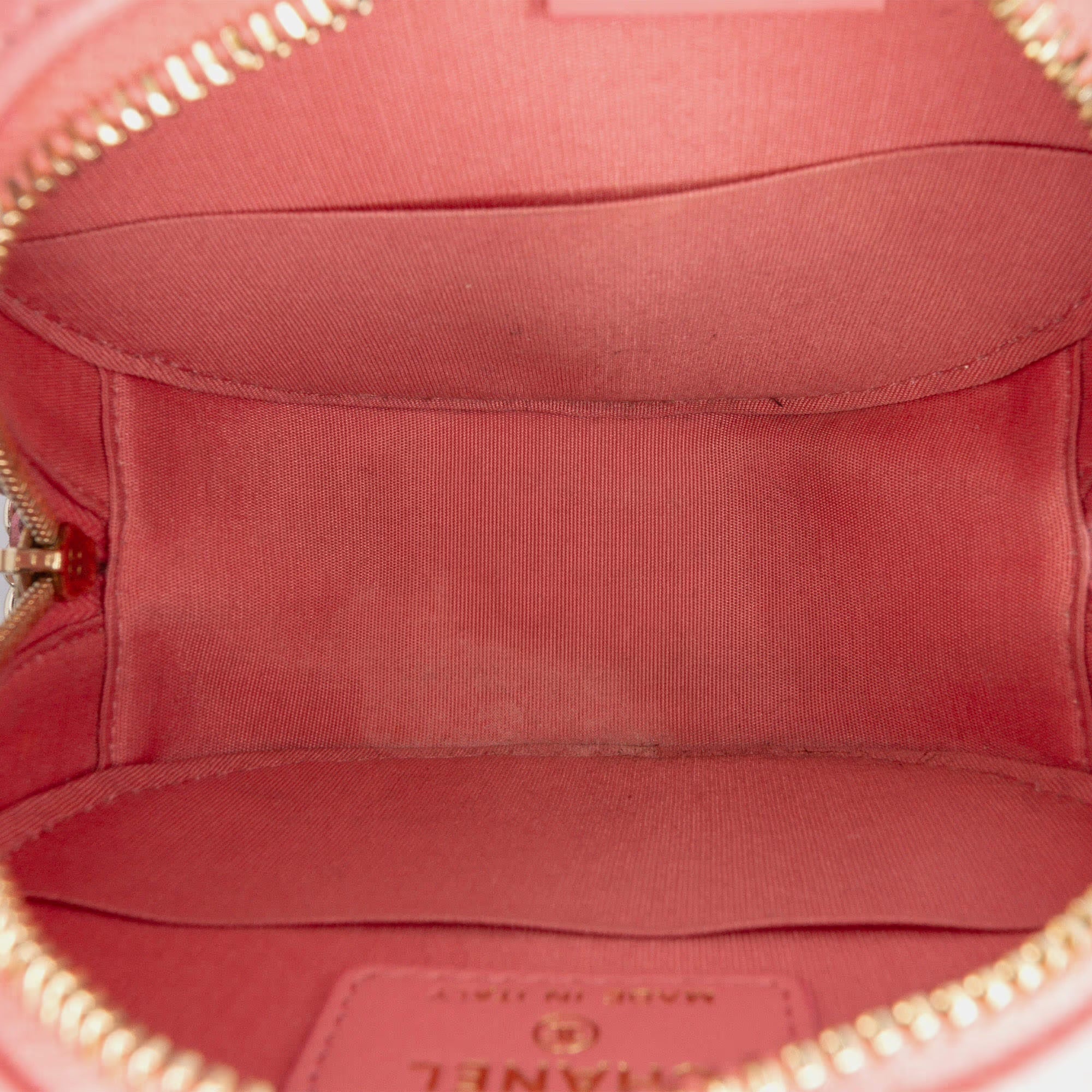 Chanel Pink CC Embossed Caviar Camellia Round Clutch With Chain