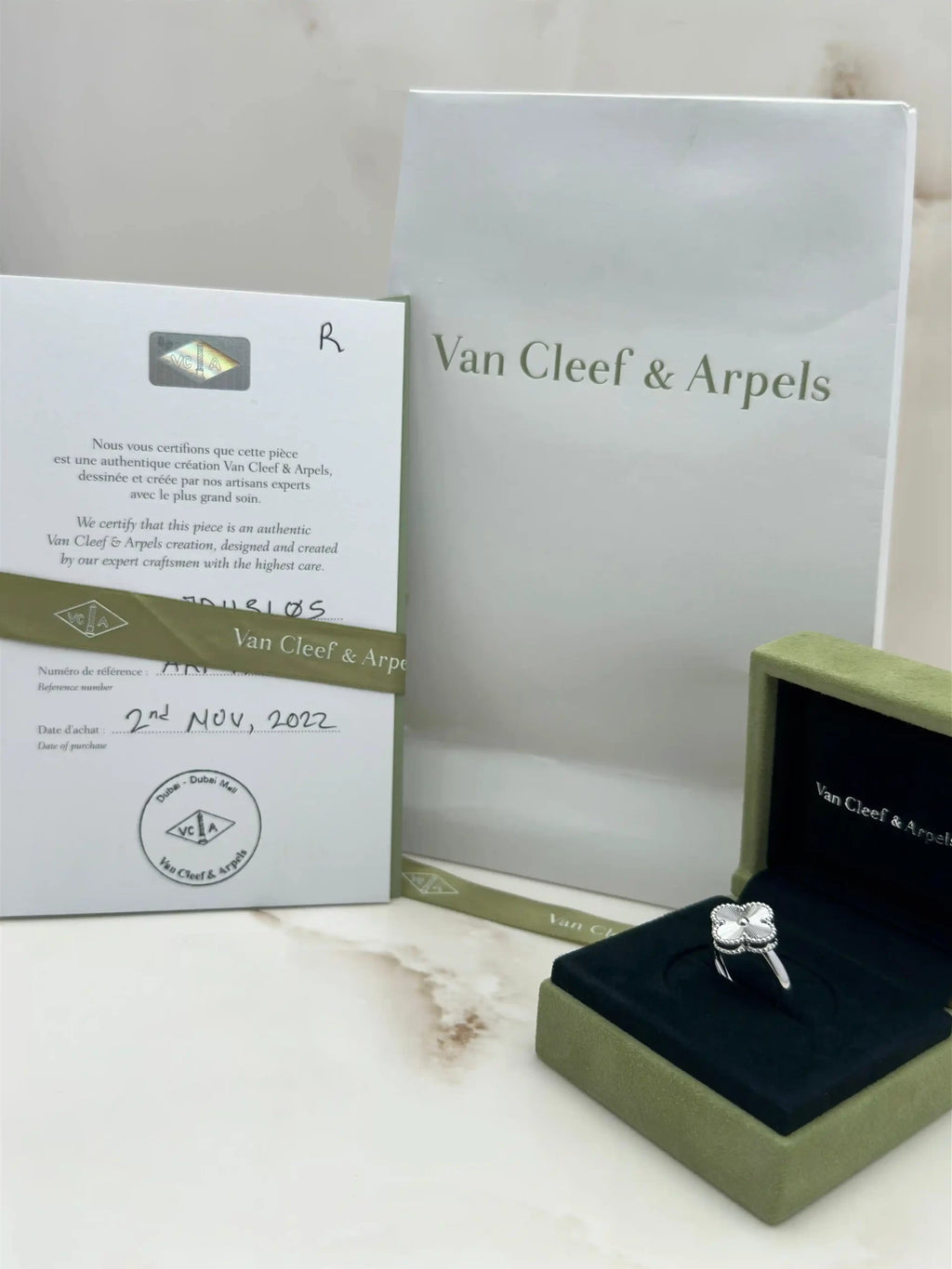 Van Cleef And Arpels Vintage Alhambra Ring Size 53