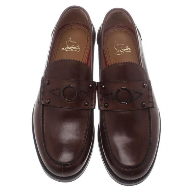 Christian Louboutin Brown Leather De Sailly Loafers Size 41
