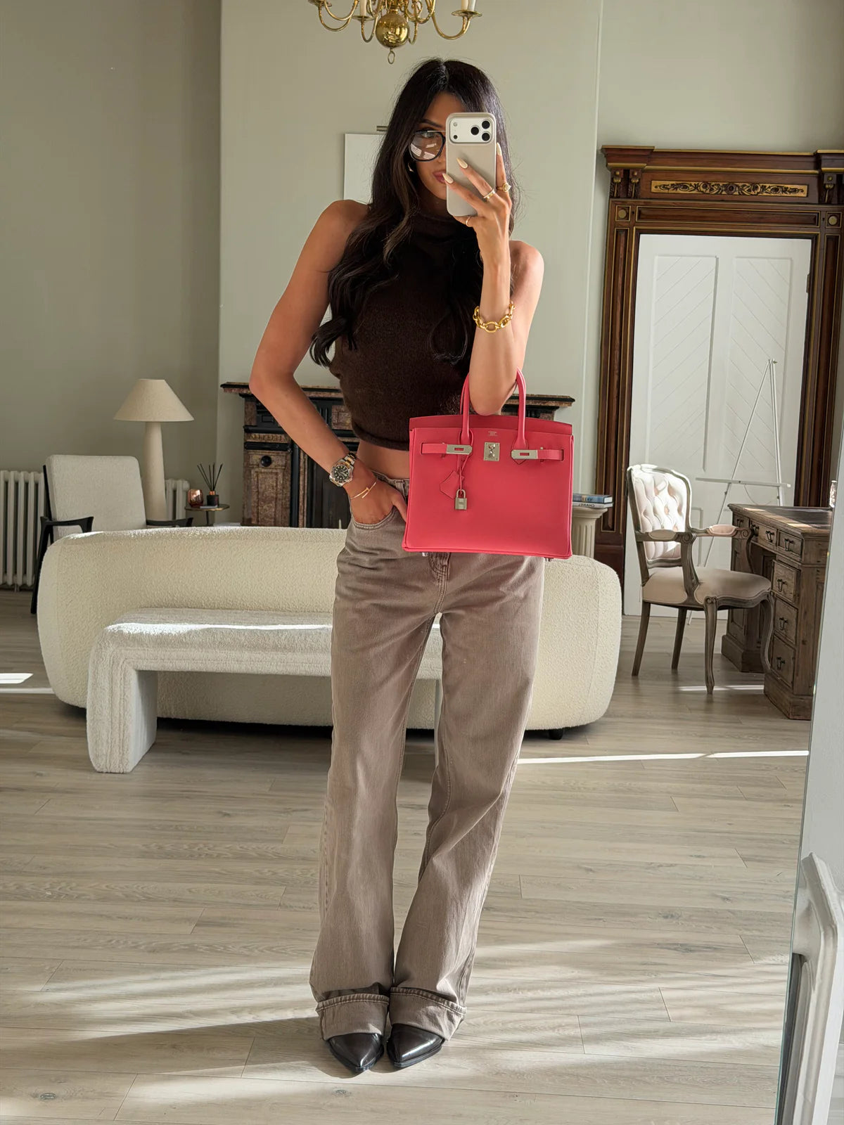HERMÈS BIRKIN 30 IN ROSE AZALEE EPSOM LEATHER WITH PALLADIUM HARDWARE