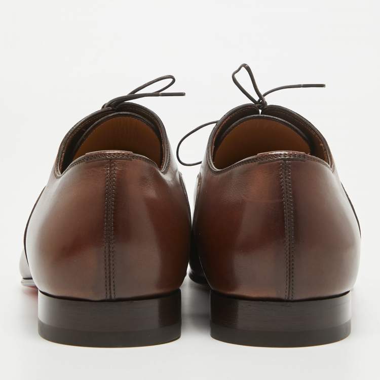 Christian Louboutin Brown Leather Surcity Oxfords Size 43.5