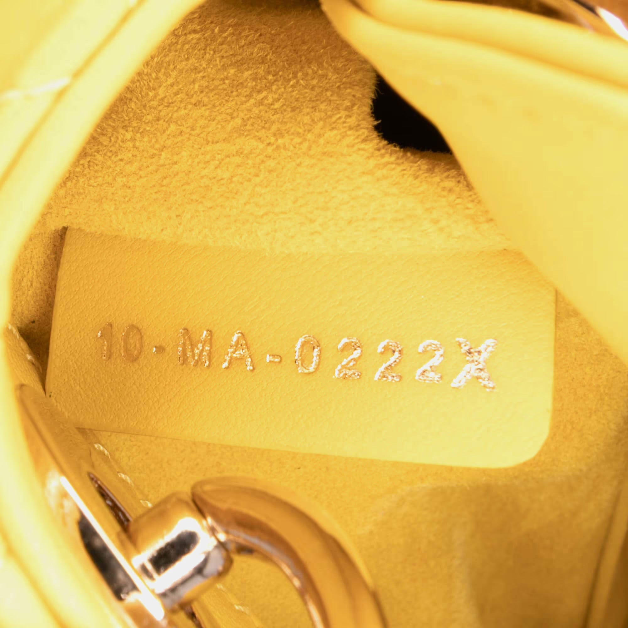 Dior Yellow Micro Lambskin Cannage Lady Dior