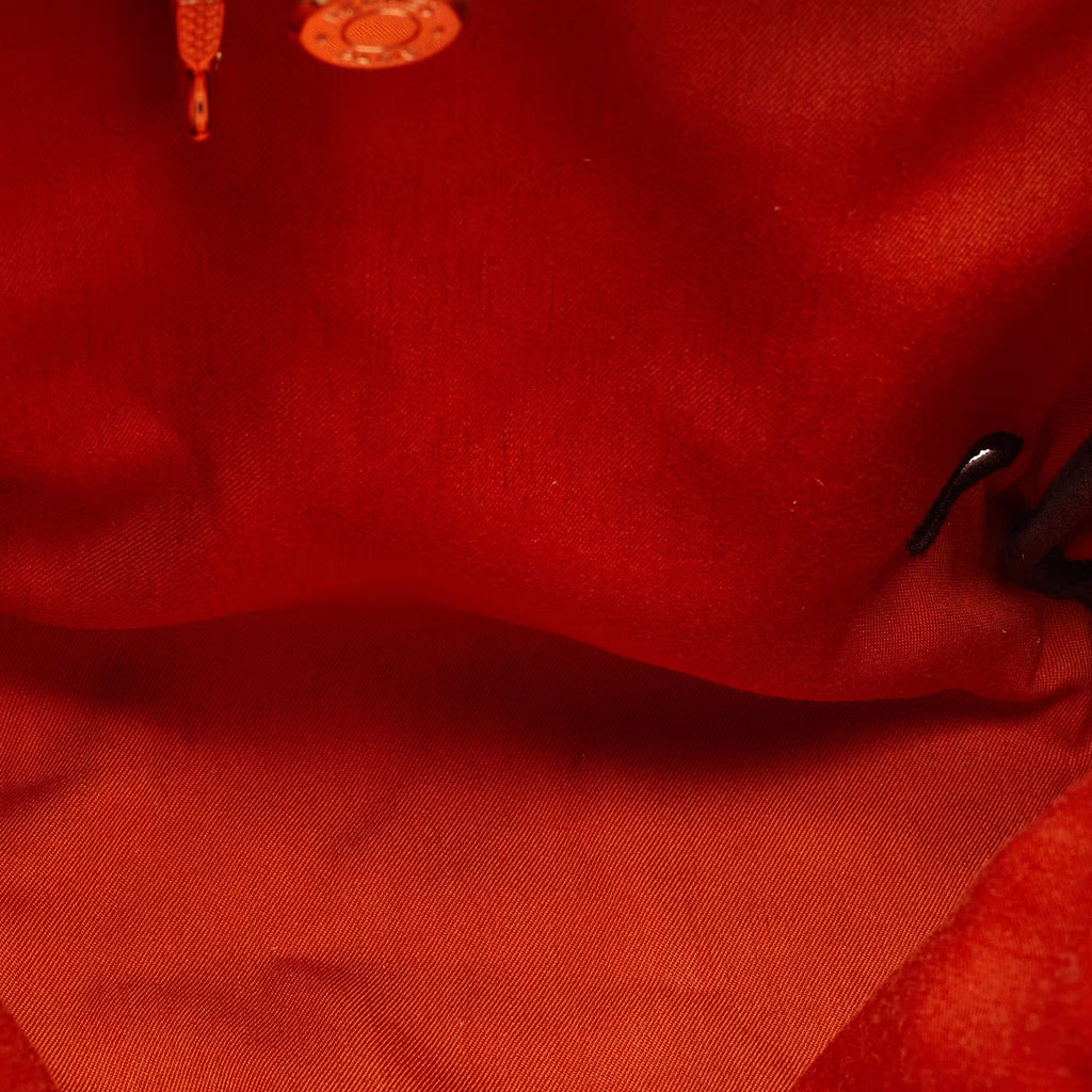 Hermes Brick Red/Moka Toile Canvas and Vache Hunter Herbag 31 Bag
