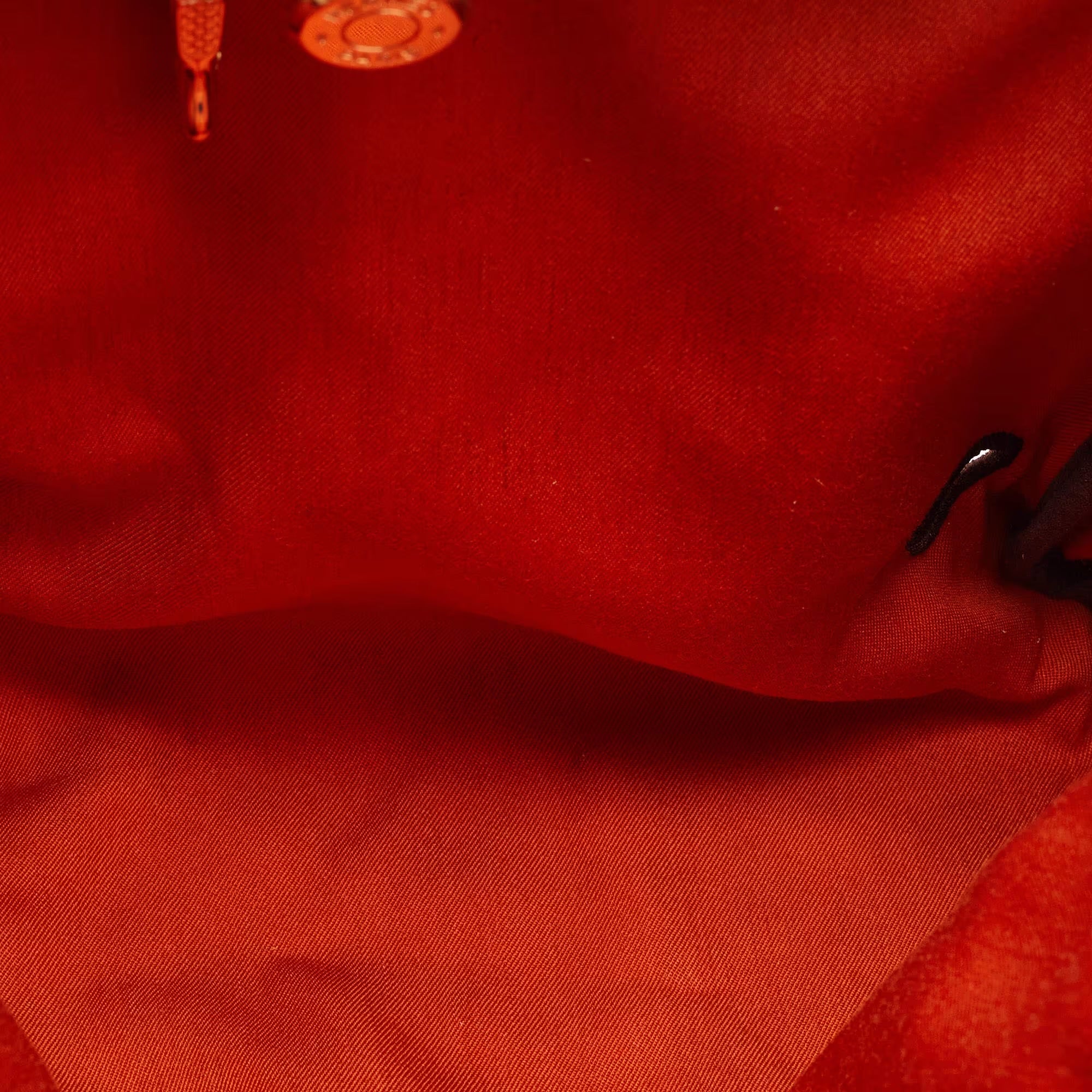 Hermes Brick Red/Moka Toile Canvas and Vache Hunter Herbag 31 Bag