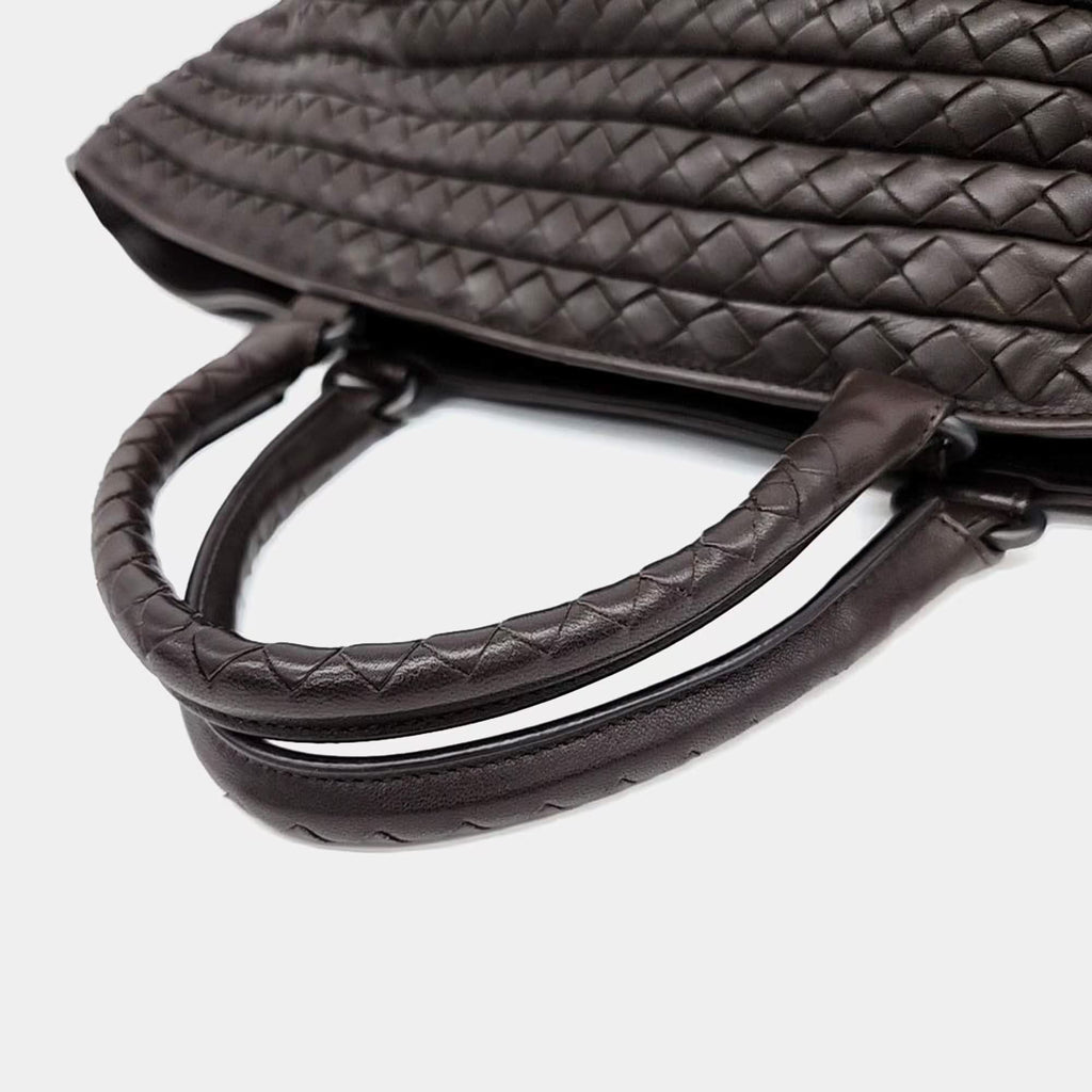Bottega Veneta Brown Leather Mesh Tote Bag
