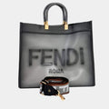 Fendi Grey Leather Sunshine Large