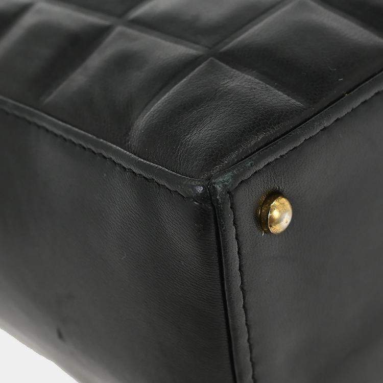 Chanel Black Lambskin Choco Bar Tote Bag