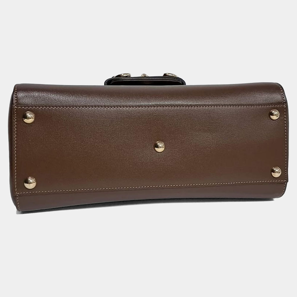 Gucci Brown Leather Horsebit 1955 Tote And Shoulder Bag