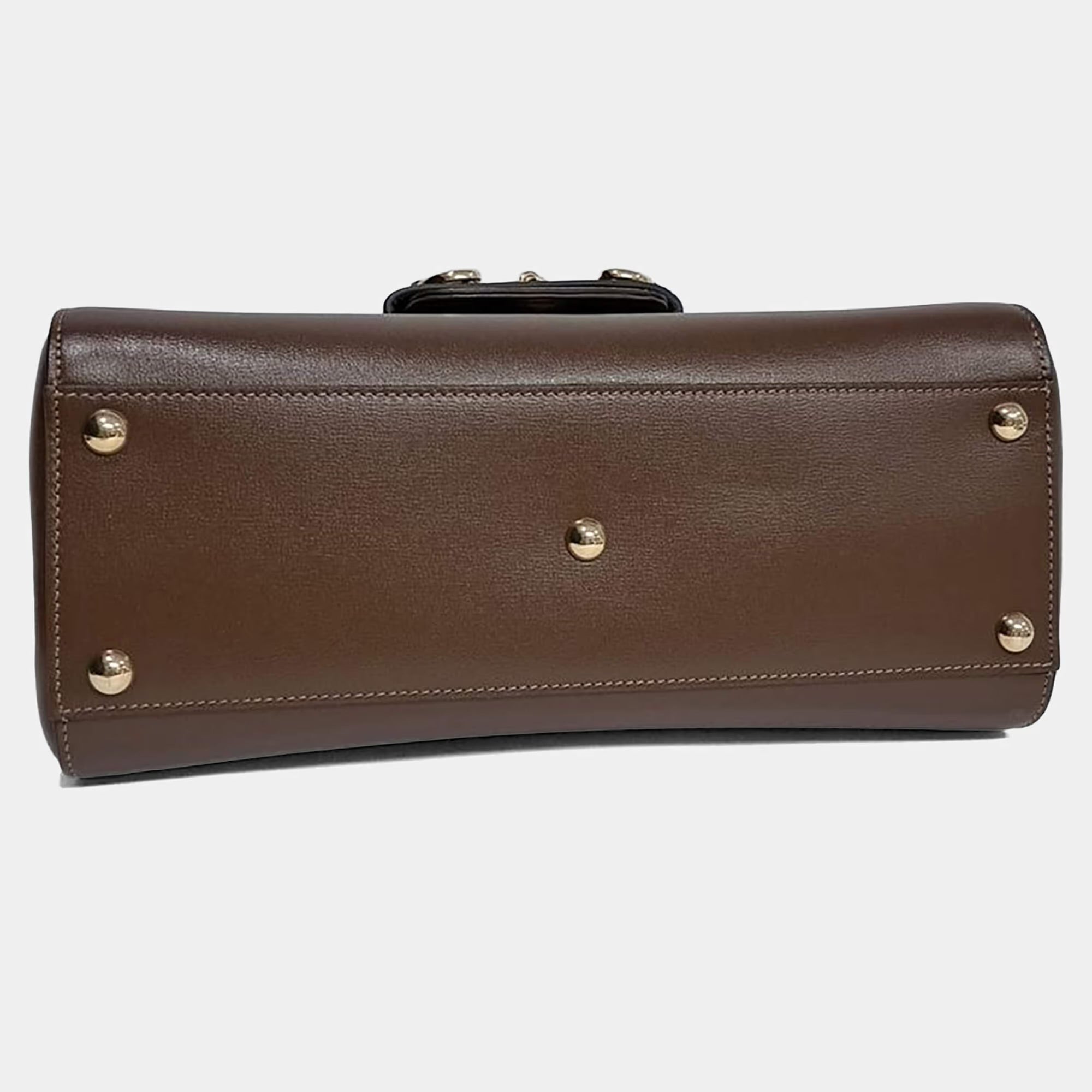 Gucci Brown Leather Horsebit 1955 Tote And Shoulder Bag