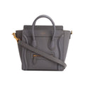 Celine Grey Calfskin Leather Nano Luggage Tote