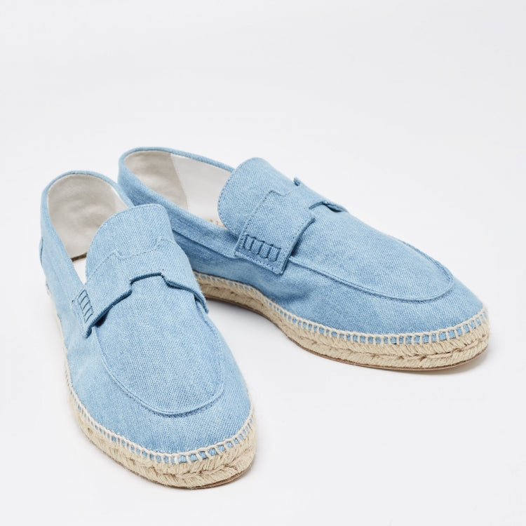 Hermes Blue Demin Trip Slip On Espadrilles Size 44
