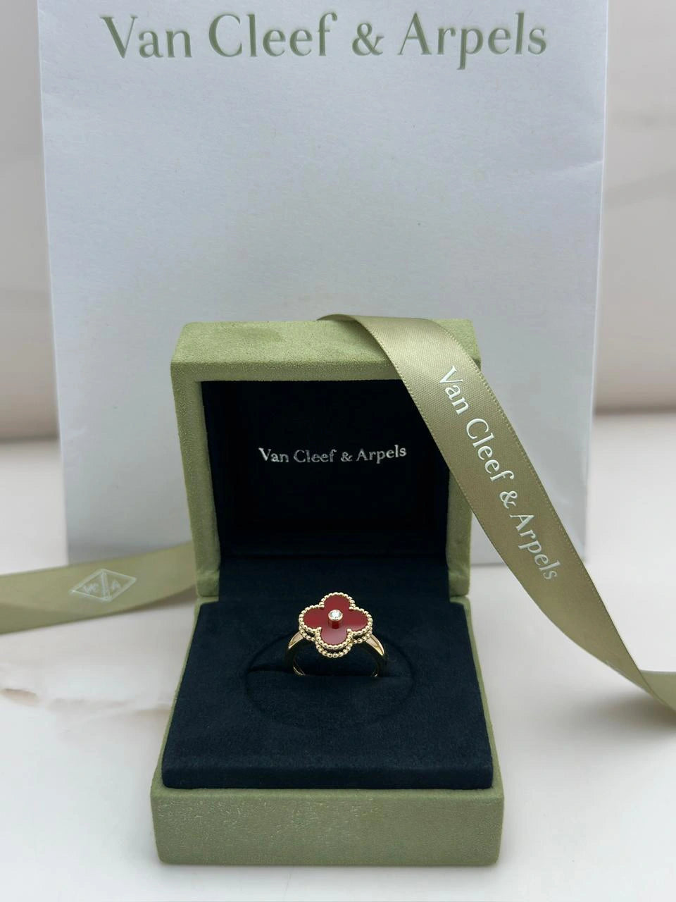 Van Cleef And Arpels Vintage Alhambra Ring Size 55