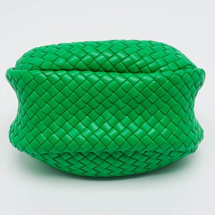 Bottega Veneta Padded Jodie Mini Green Intrecciato Leather Hobo