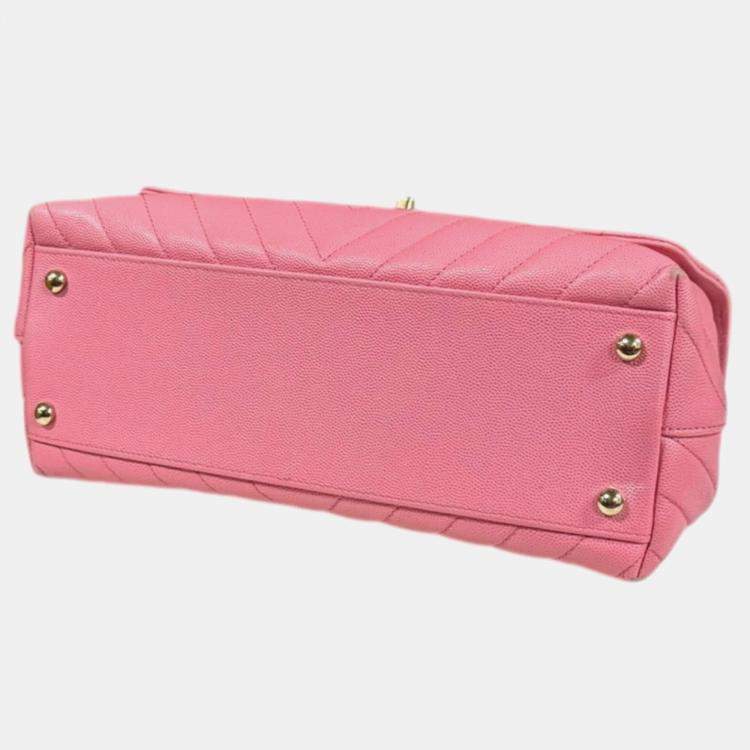 Chanel Coco Handle Pink Caviar Leather Shoulder Bag