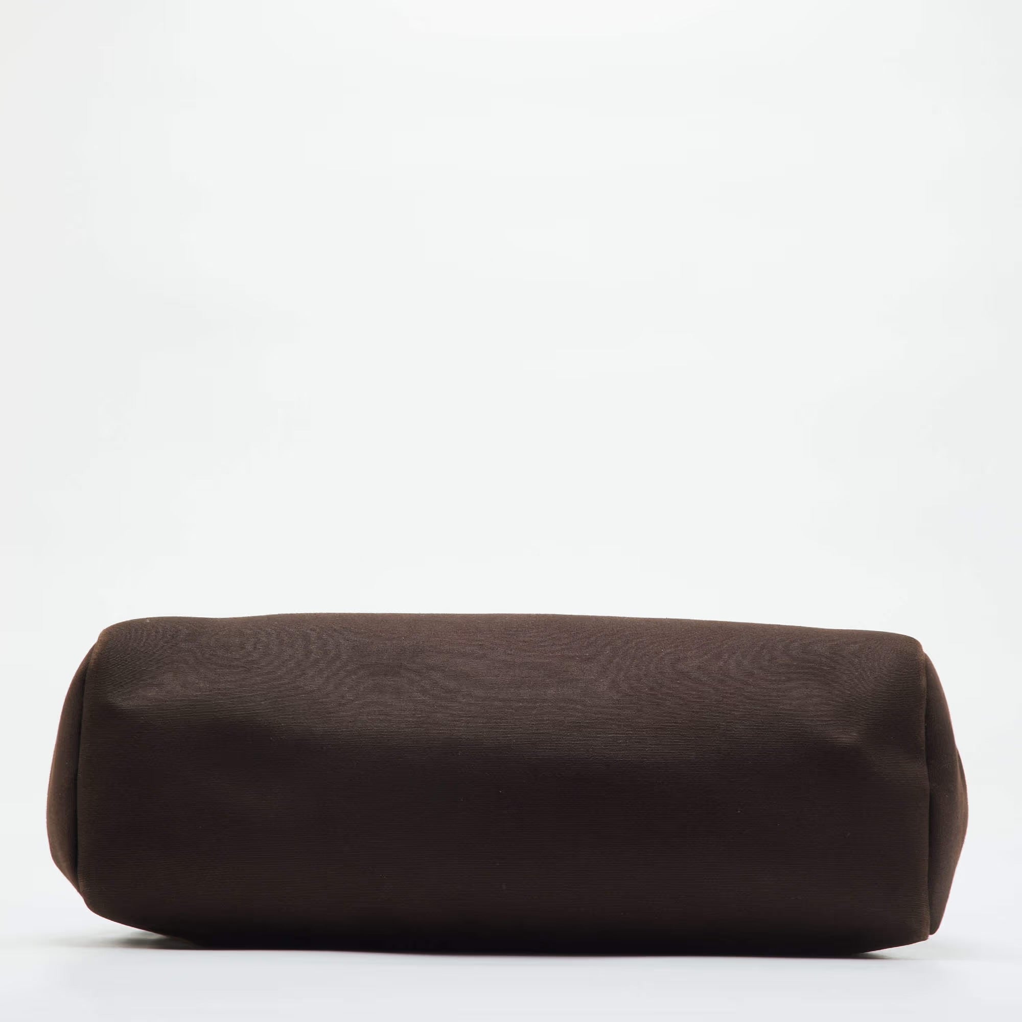 Hermes Herbag 39 Chocolate/Terre Toile and Vache Leather Top Handle Bag