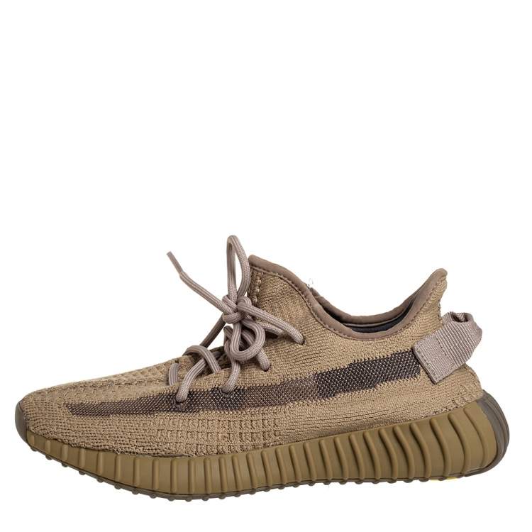 Yeezy x adidas Brown Knit Fabric Boost 350 V2 Earth Sneakers Size 38 2/3