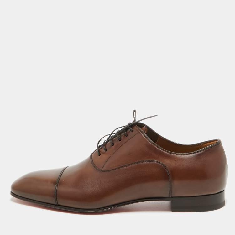 Christian Louboutin Brown Leather Surcity Oxfords Size 43.5