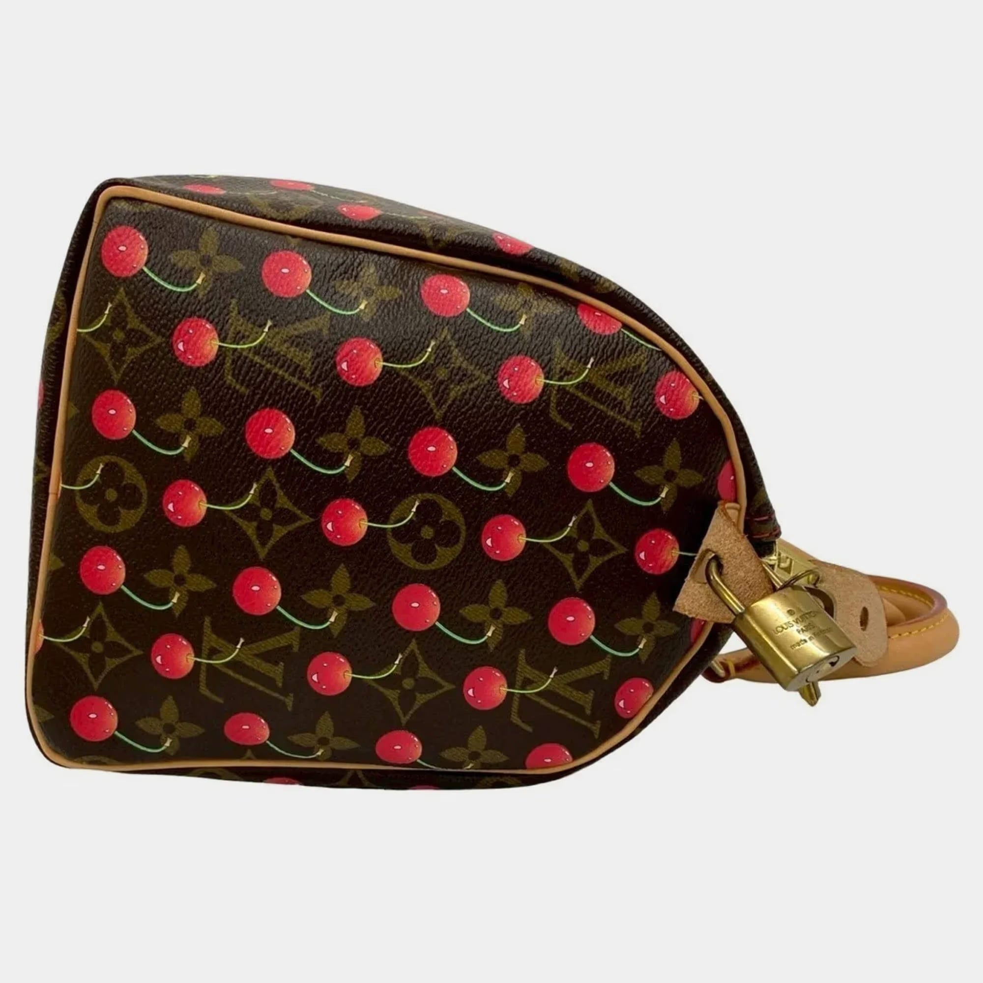 Louis Vuitton Speedy 25 Monogram Cherry Leather Handbag