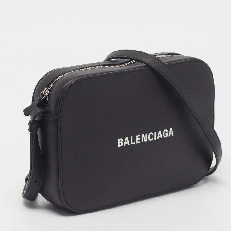 Balenciaga Everyday Small Black Leather Camera Crossbody Bag