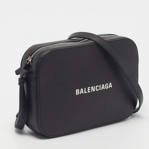 Balenciaga Everyday Small Black Leather Camera Crossbody Bag