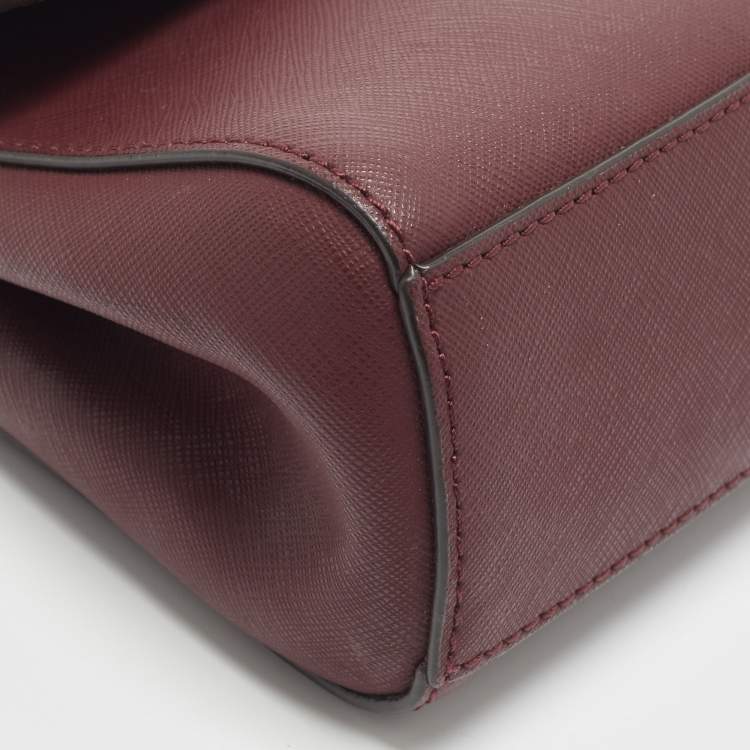 Michael Kors Ava Mini Burgundy Leather Top Handle Bag