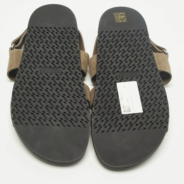 Hermes Genius Size 43 Brown Suede Flat Sandals