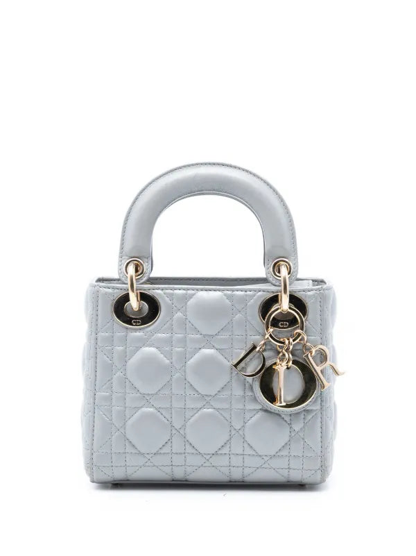 Christian Dior 2020 Mini Metallic Lambskin Cannage Lady Dior