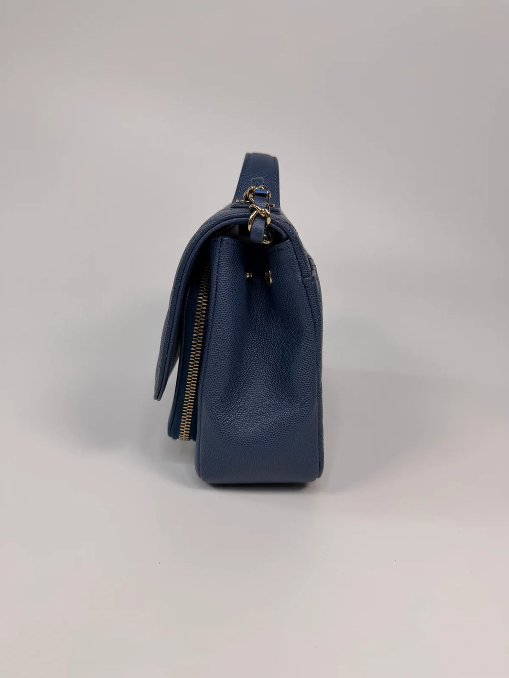 CHANEL MEDIUM BUSINESS AFFINITY BAG IN BLUE CAVIAR WITH GOLD HARDWARE