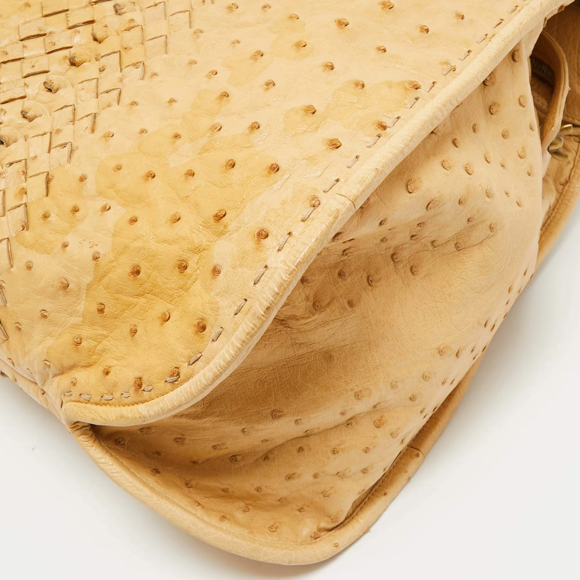 Bottega Veneta Tan Ostrich Leather Hobos