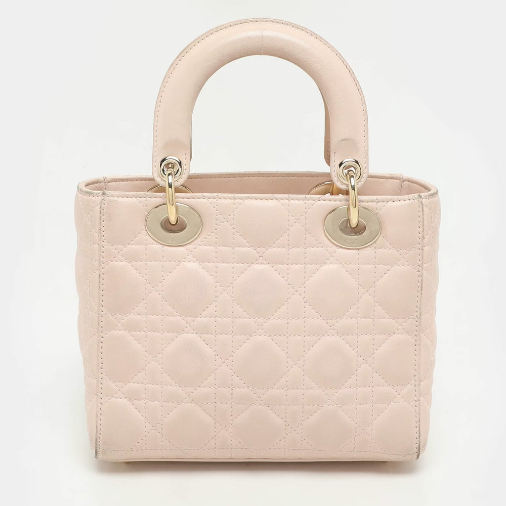 Dior Beige Cannage Leather Small Lady Dior My ABCDior Tote